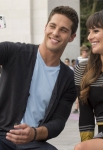 GLEE: Rachel (Lea Michele, R) meets Brody (Dean Geyer, L) in New York in "The New Rachel," the Season Four premiere episode of GLEE airing on a new night and time Thursday, Sept. 13 (9:00-10:00 PM ET/PT) on FOX.  ©2012 Fox Broadcasting Co. Cr: David Giesbrecht/FOX