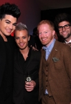 NEW YORK, NY - NOVEMBER 17: Adam Lambert (L) and Jesse Tyler Ferguson (2nd from L) attend the OUT celebration of The OUT100 at Skylight Soho on November 17, 2011 in New York City. (Photo by Dimitrios Kambouris/Getty Images for OUT) *** Local Caption *** Jesse Tyler Ferguson;