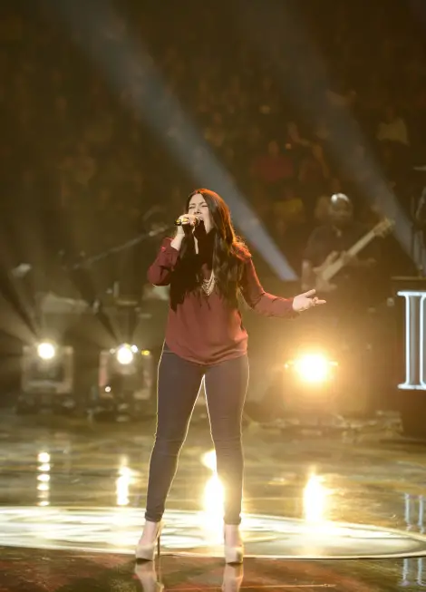 AMERICAN IDOL: Kree Harrison performs in front of the judges on AMERICAN IDOL airing live Tuesday, March 5 (8:00-10:00PM ET/PT) on FOX. CR: Michael Becker / FOX. Copyright / FOX.