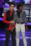 AMERICAN IDOL: Lazaro Arbos (L) is eliminated on AMERICAN IDOL Thursday, April 11 (8:00-9:00 PM ET/PT) on FOX. Also pictured: Amber Holcomb. CR: Ray Mickshaw / FOX. Copyright: FOX.