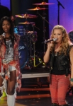 AMERICAN IDOL: L-R: Amber Holcomb, Janelle Arthur and Kree Harrison perform together on AMERICAN IDOL Wednesday, April 3 (8:00-10:00 PM ET/PT) on FOX. CR: Michael Becker / FOX. Copyright: FOX.