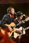 AMERICAN IDOL XIII: AMERICAN IDOL XIII top ten finalist Sam Woolf and Season 11 American Idol Phillip Phillips perform a medley of hits live during the AMERICAN IDOL XIII at the Nokia Theatre on Wednesday. May 21 in Los Angeles, California. CR: Michael Becker/FOX