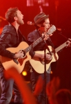 AMERICAN IDOL XIII: AMERICAN IDOL XIII top ten finalist Sam Woolf and Season 11 American Idol Phillip Phillips perform a medley of hits live during the AMERICAN IDOL XIII at the Nokia Theatre on Wednesday. May 21 in Los Angeles, California. CR: Michael Becker/FOX
