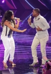 AMERICAN IDOL XIII: L-R: Malaya Watson and C.J. Harris perform on AMERICAN IDOL XIII airing Wednesday, April 9 (8:00-10:00 PM ET / PT) on FOX. CR: Frank Micelotta / FOX. Copyright 2014 / FOX Broadcasting.