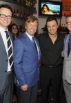 FOX 2012 PROGRAMMING PRESENTATION: (L-R) Peter Rice, Chairman, Entertainment FOX Networks Group, Nigel Lythgoe (SO YOU THINK YOU CAN DANCE), Seth MacFarlane (FAMILY GUY) and Fox Entertainment President Kevin Reilly behind the scenes during the presentation to announce FOX's new primetime schedule on Monday, May 14, at Citrus Restaurant in New York. CR: Frank Micelotta/FOX