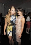 FOX 2012 PROGRAMMING PRESENTATION: New THE X FACTOR Judge Demi Lovato and GLEE's Lea Michele celebrate during the FOX 2012 PROGRAMMING PRESENTATION party, Monday, May 14 at Wollman Rink in Central Park, New York City. CR: Jen Maler/FOX