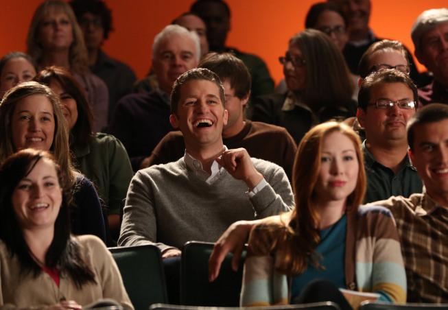 GLEE: Will (Matthew Morrison, C) watches New Directions perform a musical in the "Glease" episode of GLEE airing Thursday, Nov. 15 (9:00-10:00 PM ET/PT) on FOX. ©2012 Fox Broadcasting Co. CR: Mike Yarish/FOX