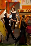 GLEE: The glee club performs a musical in the "Glease" episode of GLEE airing Thursday, Nov. 15 (9:00-10:00 PM ET/PT) on FOX. Pictured L-R: Blake Jenner, Melissa Benoist, Jacob Artist and Jenna Ushkowitz. ©2012 Fox Broadcasting Co. CR: Adam Rose/FOX