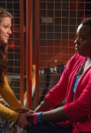 GLEE: Marley (Melissa Benoist, L) and Unique (Alex Newell, R) have a heart to heart talk in the "All Or Nothing" season finale episode of GLEE airing Thursday, May 9 (9:00-10:00 PM ET/PT) on FOX. ©2013 Fox Broadcasting Co. CR: Eddy Chen/FOX