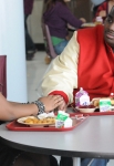 GLEE: Mercedes (Amber Riley, L) and her new boyfriend Shane (LaMarcus Tinker, R) chat in the "Asian F" episode of GLEE airing Tuesday, Oct. 4 (8:00-9:00 PM ET/PT) on FOX. ©2011 Fox Broadcasting Co. Cr: Mike Yarish/FOX