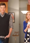 GLEE: Finn (Cory Monteith, L) and Emma (Jayma Mays, R) challenge the glee club to find their inner powerhouses for