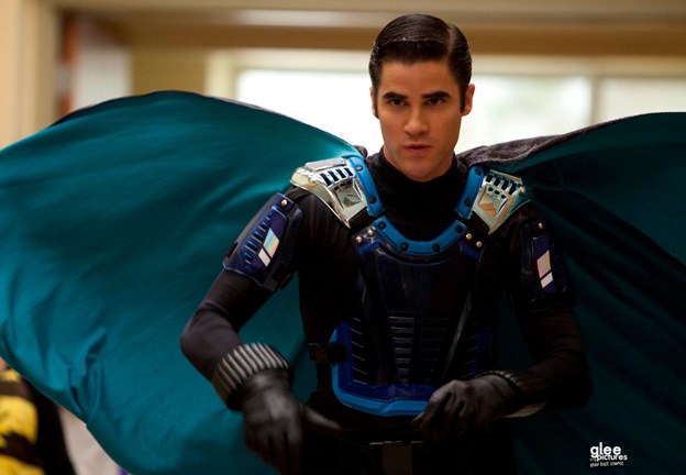 GLEE: Blaine (Darren Criss) joins a superhero club in the all-new  "Dynamic Duets" episode of GLEE airing Thanksgiving night Thursday, Nov. 22 (9:00-10:00 PM ET/PT) on FOX. ©2012 Fox Broadcasting Co. CR: Adam Rose/FOX