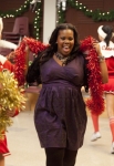 GLEE: Mercedes (Amber Riley, R) and Brittany (Heather Morris, L) perform in the "Extraordinary Merry Christmas" episode of GLEE airing Tuesday, Dec. 13 (8:00-9:00 PM ET/PT) on FOX. ©2011 Fox Broadcasting Co. Cr: Adam Rose/FOX