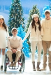 GLEE: L-R: Finn (Cory Monteith), Tina (Jenna Ushkowitz), Artie (Kevin McHale), Marley (Melissa Benoist), Ryder (Blake Jenner), Kitty (Becca Tobin) and Joe (Samuel Larsen) perform in the "Glee, Actually" episode of GLEE airing Thursday, Dec. 13 (9:00-10:00 PM ET/PT) on FOX. ©2012 Fox Broadcasting Co. CR: Eddy Chen/FOX