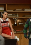 GLEE: Mike (Harry Shum Jr.), Santana (Naya Rivera, C) and Finn (Cory Monteith, R) perform for their under classmates in the "Goodbye" season finale episode of GLEE airing Tuesday, May 22 (9:00- 10:00 PM ET/PT) on FOX. Â©2012 Fox Broadcasting Co. CR: Mike Yarish/FOX