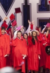 GLEE: The Seniors from McKinley High graduate in the "Goodbye" season finale episode of GLEE airing Tuesday, May 22 (9:00- 10:00 PM ET/PT) on FOX. Pictured L-R: Lea Michele, Cory Monteith, Chris Colfer, Naya Rivera, Mark Salling and Amber Riley. Â©2012 Fox Broadcasting Co. CR: Adam Rose/FOX