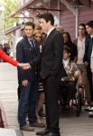 GLEE: Rachel (Lea Michele, L) says goodbye to Finn (Cory Monteith, third from L) and the rest of the glee club as she heads to New York in the "Goodbye" season finale episode of GLEE airing Tuesday, May 22 (9:00- 10:00 PM ET/PT) on FOX. Also pictured L-R: Heather Morris, Matthew Morrison, Jayma Mays, Chord Overstreet, Dianna Agron, Amber Riley, Kevin McHale, Samuel Larsen, Damian McGuinty, Harry Shum Jr., Darren Criss, Mark Salling and Chris Colfer. Â©2012 Fox Broadcasting Co. CR: Adam Rose/FOX