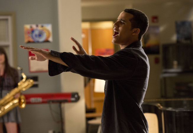 GLEE: Jake (Jacob Artist) performs in the "Guilty Pleasures" episode of GLEE airing Thursday, March 21 (9:00-10:00 PM ET/PT) on FOX. Â©2013 Fox Broadcasting Co. CR: Jennifer Clasen/FOX