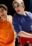 GLEE: Blaine (Darren Criss, L) and Sam (Chord Overstreet, R) perform in the "Guilty Pleasure" episode of GLEE airing Thursday, March 21 (9:00-10:00 PM ET/PT) on FOX. Â©2013 Fox Broadcasting Co. Cr: Adam Rose/FOX