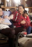 GLEE: Kurt (Chris Colfer, L) and Santana (Naya Rivera, R) hang out in the "Guilty Pleasures" episode of GLEE airing Thursday, March 21 (9:00-10:00 PM ET/PT) on FOX. ©2013 Fox Broadcasting Co. CR: Adam Rose/FOX