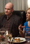 GLEE: Burt (guest star Mike O'Malley, L) and Carole (guest star Romy Rosemont, R) have a Valentine's day dinner with the Berrys in the "Heart" episode of GLEE airing Tuesday, Feb. 14 (8:00-9:00 PM ET/PT) on FOX. ©2012 Fox Broadcasting Co. CR: Adam Rose/FOX