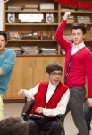 GLEE: MIke (Harry Shum Jr., L), Artie (Kevin McHale, C), Kurt (Chris Colfer, third from L) and Puck (Mark Salling, R) perform in the "Heart" episode of GLEE airing Tuesday, Feb. 14 (8:00-9:00 PM ET/PT) on FOX. ©2012 Fox Broadcasting Co. CR: Adam Rose/FOX