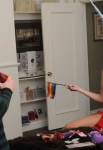 GLEE: Brittany (Heather Morris, R) unveils Kurt's (Chris Colfer, L) campaign for student body in the "I Am Unicorn" episode of GLEE airing Tuesday, Sept. 27 (8:00-9:00 PM ET/PT) on FOX. Â©2011 Fox Broadcasting Co. Cr: Mike Yarish/FOX