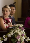 GLEE: Former and current glee club members reunite in Lima to celebrate Will and Emma's wedding in the "I Do" episode of GLEE airing Thursday, Feb. 14 (9:00-10:00 PM ET/PT) on FOX. Pictured L-R: Chord Overstreet, Heather Morris, Harry Shum Jr. and Amber Riley. ©2013 Fox Broadcasting Co. CR: Adam Rose/FOX