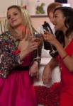 GLEE: Santana (Naya Rivera, R) and Quinn (Dianna Agron, L) reunite in Lima for Will and Emma's wedding in the "I Do" episode of GLEE airing Thursday, Feb. 14 (9:00-10:00 PM ET/PT) on FOX. ©2013 Fox Broadcasting Co. CR: Adam Rose/FOX