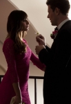 GLEE: Rachel (Lea Michele, L) and Finn (Cory Monteith, R) reunite at Emma and Will's wedding in the "I Do" episode of GLEE airing Thursday, Feb. 14 (9:00-10:00 PM ET/PT) on FOX. ©2013 Fox Broadcasting Co. CR: Adam Rose/FOX