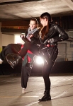 CR: Andrew Macpherson for TV Guide Magazine Heather Morris (Brittany) and Jenna Ushkowitz (Tina) work on their dance moves for the "Bad" number.