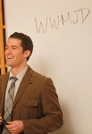 CR: Andrew Macpherson for TV Guide Magazine "I loved Michael Jackson," raves Matthew Morrison, whose Mr. Schuester opens the episode by writing "WWMJD" ("What Would Michael Jackson Do?") on the chalkboard in response to school bullying.