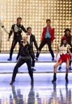 GLEE: The glee club performs in "Michael," a special episode celebrating the music of Michael Jackson, on GLEE airing Tuesday, Jan. 31 (8:00-9:00 PM ET/PT) on FOX. Pictured L-R: Kevin McHale, Dianna Agron, Chord Overstreet, Jenna Ushkowitz, Chris Colfer, Darren Criss, Heather Morris, Harry Shum Jr., Naya Rivera, Lea Michele, Damian McGinty and Cory Monteith. Â©2012 Fox Broadcasting Co. CR: Justin Lubin/FOX