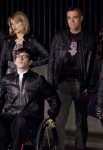 GLEE: Members of the glee club confront the Warblers in the "Michael" episode of GLEE airing Tuesday, Jan. 31 (8:00-9:00 PM ET/PT) on FOX. Pictured L-R: Harry Shum Jr., Dianna Agron, Kevin McHale, Mark Salling, Lea Michele and Jenna Ushkowitz. ©2012 Fox Broadcasting Co. CR: Adam Rose/FOX