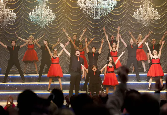 GLEE: The Glee club performs at Nationials in the second hour of a special two-hour "Props/Nationals" episode of GLEE airing Tuesday, May 15 (8:00-10:00 PM ET/PT) on FOX. Â©2012 Fox Broadcasting Co. Cr: Adam Rose/FOX