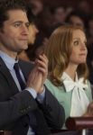 GLEE: Will (Matthew Morrison, L) and Emma (Jayma Mays, R) watch the competition in the second hour of a special two-hour "Props/Nationals" episode of GLEE airing Tuesday, May 15 (8:00-10:00 PM ET/PT) on FOX. Â©2012 Fox Broadcasting Co. Cr: Adam Rose/FOX