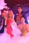 GLEE: L-R: Will (Matthew Morrison), guest stars Quinn (Dianna Agron), Mike (Harry Shum Jr). and Blaine (Darren Criss) perform in the "New Directions" episode of GLEE airing Tuesday, March 25 (9:00-10:00 PM ET/PT) on FOX. Â©2014 Broadcasting Co. CR: Tyler Golden/FOX
