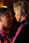 GLEE: Sue (Jane Lynch, R) meets Mario (guest star Chris Parnell, L) in the "Opening Night" episode of GLEE airing Tuesday, April 22 (8:00-9:00 PM ET/PT) on FOX. ©2014 Fox Broadcasting Co. CR: Tyler Golden/FOX