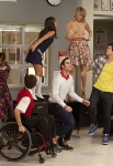 GLEE: New Directions perform in choir class in the "Pot O' Gold" episode of GLEE airing Tuesday, Nov. 1 (8:00-9:00 PM ET/PT) on FOX. Pictured L-R: Jenna Ushkowitz, Kevin McHale, Lea Michele, Darren Criss, Dianna Agron and Harry Shum Jr. ©2011 Fox Broadcasting Co. Cr: Adam Rose/FOX