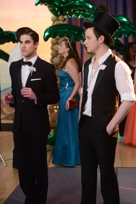 GLEE: Blaine (Darren Criss, L) and Kurt (Chris Colfer, R) attend the prom in the "Prom-asaurus" episode of GLEE airing Tuesday, May 8 (8:00-9:00 PM ET/PT) on FOX. ©2012 Fox Broadcasting Co. Cr: Mike Yarish/FOX