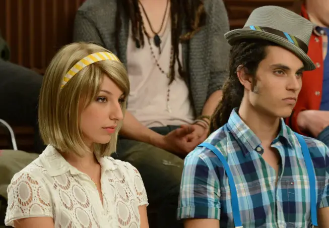 GLEE: Tina bumps her head and sees Sugar (Vanessa Lengies, L) as Quinn and Joe (Samuel Larsen, R) as Mike in the first hour of a special two-hour "Props/Nationals" episode of GLEE airing Tuesday, May 15 (8:00-10:00 PM ET/PT) on FOX. ©2012 Fox Broadcasting Co. Cr: Mike Yarish/FOX