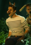 GLEE: Blaine (Darren Criss, L) and Sam (Chord Overstreet, R) perform in the "Puppet Master" episode of GLEE airing Thursday, Nov. 28 (9:00-10:00 PM ET/PT) on FOX. Â©2013 Fox Broadcasting Co. CR: Adam Rose/FOX