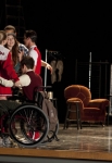 GLEE: Brittany (Heather Morris, L) gets a group hug in the "Shooting Star" episode of GLEE airing Thursday, April 11 (9:00-10:00 PM ET/PT) on FOX. Also Pictured: Chord Overstreet (R). ©2013 Fox Broadcasting Co. CR: Adam Rose/FOX
