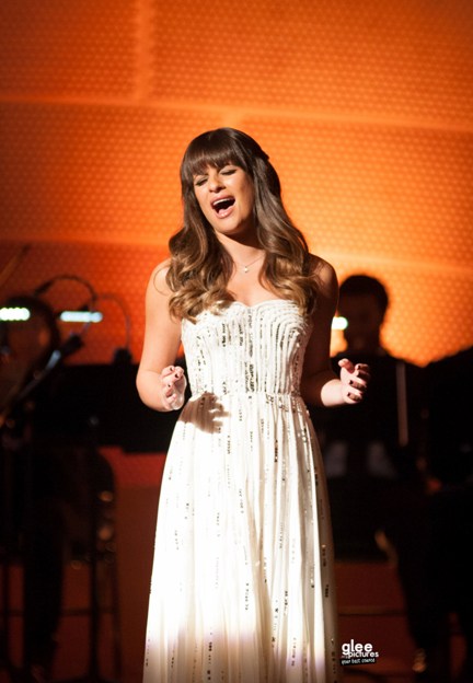 GLEE: Rachel (Lea MIchele) performs at NYADA's prestigious winter showcase in the "Swan Song" episode of GLEE airing Thursday, Dec. 6 (9:00-10:00 PM ET/PT) on FOX. ©2012 Fox Broadcasting Co. CR: Eddy Chen/FOX