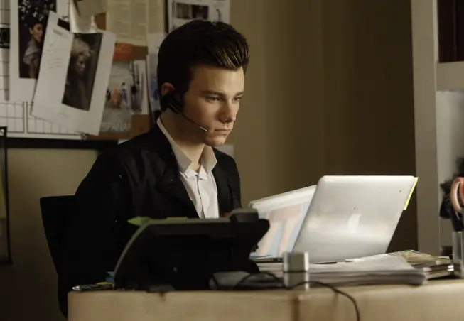 GLEE: Kurt (Chris Colfer) is an intern at the Vogue.com offices in the "Break Up" episode of GLEE airing Thursday, Oct. 4 (9:00-10:00 PM ET/PT) on FOX. ©2012 Fox Broadcasting Co. Cr: Jordin Althaus/FOX