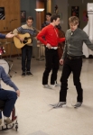 GLEE: The glee club boys perform a Spanish song in "The Spanish Teacher" episode of GLEE airing Tuesday, Feb. 7 (8:00-9:00 PM ET/PT) on FOX. Pictured L-R: Kevin McHale, Mark Salling, Chris Colfer, Chord Overstreet and Harry Shum Jr. ©2012 Fox Broadcasting Co. Cr: Adam Rose/FOX