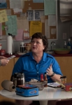 GLEE: Will (Matthew Morrison, L), Coach Beiste (Dot Marie-Jones, C) and Emma (Jayma Mays, R) chat in the teachers' lounge in "The Spanish Teacher" episode of GLEE airing Tuesday, Feb. 7 (8:00-9:00 PM ET/PT) on FOX. ©2012 Fox Broadcasting Co. Cr: Adam Rose/FOX