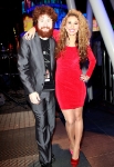 LOS ANGELES, CA - DECEMBER 02: Casey Abrams and Hailey Reinhart attending The 4th Annual Holiday Tree Lighting At L.A. LIVE on December 2, 2011 in Los Angeles, California. (Photo by Todd Oren/WireImage) *** Local Caption *** Casey Abrams;Hailey Reinhart;