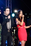 LOS ANGELES, CA - DECEMBER 02: Il Volo and Pia Toscano performing at The 4th Annual Holiday Tree Lighting At L.A. LIVE on December 2, 2011 in Los Angeles, California. (Photo by Todd Oren/WireImage) *** Local Caption *** Il Volo;Pia Toscano;