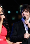 LOS ANGELES, CA - DECEMBER 02: Il Volo and Pia Toscano performing at The 4th Annual Holiday Tree Lighting At L.A. LIVE on December 2, 2011 in Los Angeles, California. (Photo by Todd Oren/WireImage) *** Local Caption *** Il Volo;Pia Toscano;
